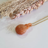Translucent Icy Brilliant Orangey Jadeite "Interlocking Ruyi" Pendant (JAB007694) 6