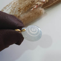 Good Translucency Icy White Jadeite "Wealth Conch Shell" Pendant (JAB007719) 5