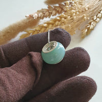Translucent Icy Green Jadeite "Golden Barrel" Pendant (JAB007724) 2