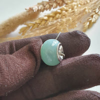 Translucent Icy Green Jadeite "Golden Barrel" Pendant (JAB007724) 3