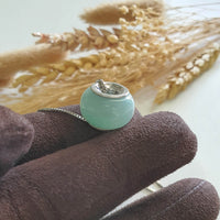 Translucent Icy Green Jadeite "Golden Barrel" Pendant (JAB007724) 5