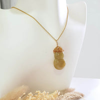 Translucent Orangey Yellow Jadeite "Blessing of Prosperity" Pendant (JAB007809) 8