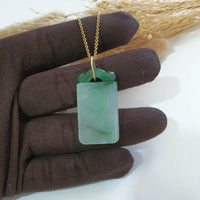 Translucent Icy Flower Green with Apple Green Jadeite “Blissful” Pendant (JAB007853) 1