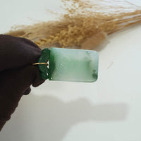 Translucent Icy Flower Green with Apple Green Jadeite “Blissful” Pendant (JAB007853) 3