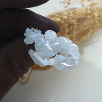 Good Translucency Icy Lavender Jadeite "Propserity Galloping Horse" Pendant (JAB007919) 8