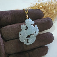 Good Translucency Icy Lavender Jadeite "Propserity Galloping Horse" Pendant (JAB007919) 3