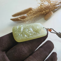 Translucent Icy Yellow Nephrite “Yellow Dzambala” Pendant (JAB007924) 8