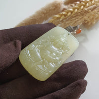 Translucent Icy Yellow Nephrite “Yellow Dzambala” Pendant (JAB007924) 4