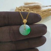 [Rare] Translucent Brilliant Apple Green “Rose de Blossom” Pendant (JAB007926) 8
