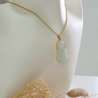 Highly Translucent Icy with Green Jadeite "Goddess of Mercy" Pendant (JAB007936) 8