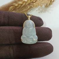 Highly Translucent Icy with Green Jadeite "Goddess of Mercy" Pendant (JAB007936) 3