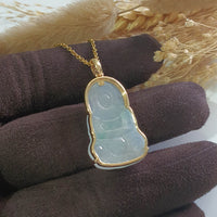 Highly Translucent Icy with Green Jadeite "Goddess of Mercy" Pendant (JAB007937) 7