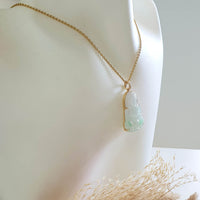 Good Translucent Icy with Green Jadeite "Goddess of Mercy" Pendant (JAB007951) 10