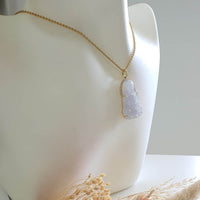 [Rare] Good Translucency Icy Lavender Jadeite "Goddess of Mercy" Pendant (JAB007960) 10
