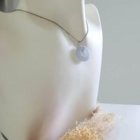 Good Translucency Icy Bluish Lavender Jadeite Donut Pendant (JAB008050) 9
