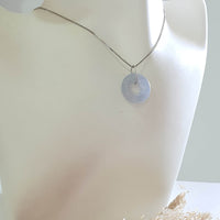 Good Translucency Icy Bluish Lavender Jadeite Donut Pendant (JAB008050) 10