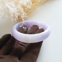 [Rare] Translucent Brilliant Lavender and Green Jadeite Bangle (JAC001600) 9