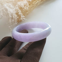 [Rare] Translucent Brilliant Lavender and Green Jadeite Bangle (JAC001600) 10