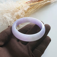 [Rare] Translucent Brilliant Lavender and Green Jadeite Bangle (JAC001600) 2