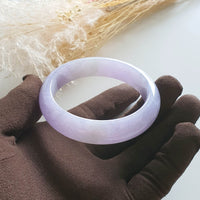 [Rare] Translucent Brilliant Lavender and Green Jadeite Bangle (JAC001600) 5