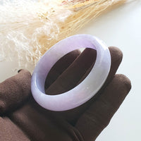 [Rare] Translucent Brilliant Lavender and Green Jadeite Bangle (JAC001600) 4