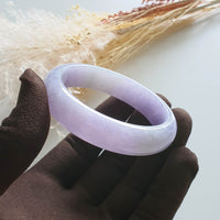 [Rare] Translucent Brilliant Lavender and Green Jadeite Bangle (JAC001600) 6