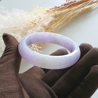 [Rare] Translucent Brilliant Lavender and Green Jadeite Bangle (JAC001600) 8