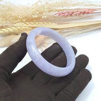 Translucent Brilliant Lavender with Light Green Jadeite Bangle (JAC001901) 4