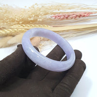 Translucent Brilliant Lavender with Light Green Jadeite Bangle (JAC001901) 6