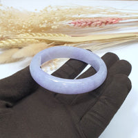 Translucent Brilliant Lavender with Light Green Jadeite Bangle (JAC001901) 2