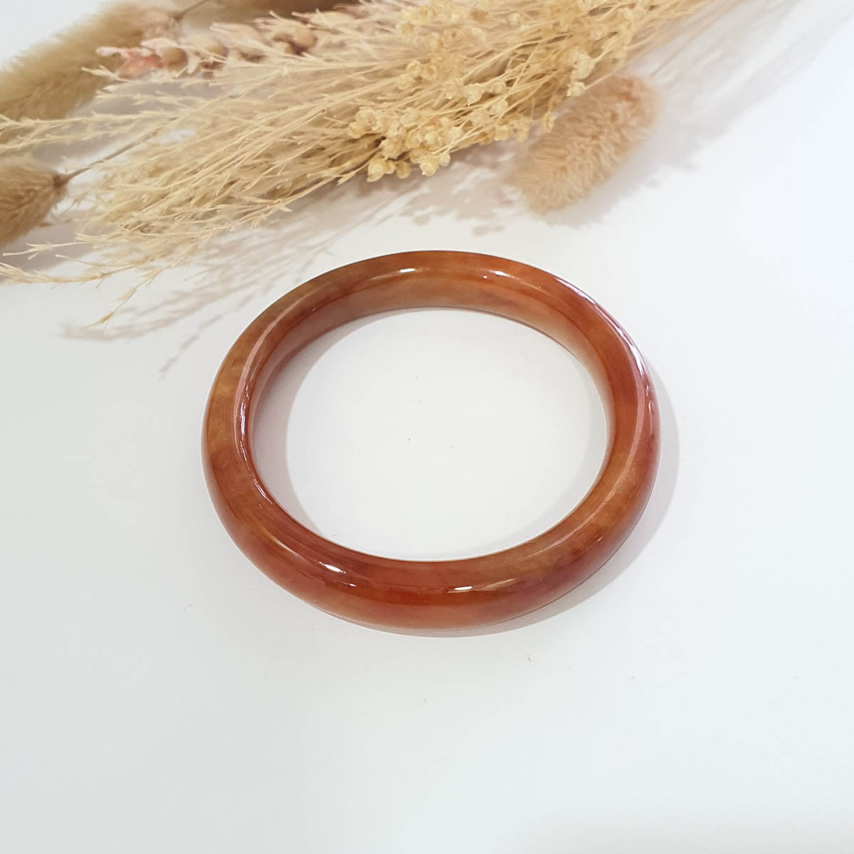 Translucent Brilliant Orangey Red “The Everlasting Sunset” Bangle (JAC002176) 1