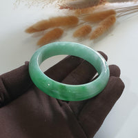 Translucent Green with Brilliant Green Patches Jadeite Bangle (JAC002243) 3