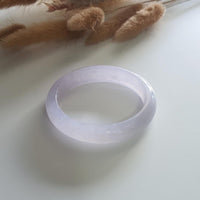 [Rare] Good translucency Icy Lavender Jadeite Oval Shape Bangle (JAC002254) 2