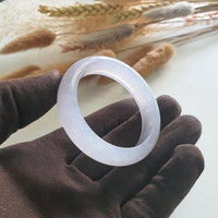 [Rare] Good translucency Icy Lavender Jadeite Oval Shape Bangle (JAC002254) 4