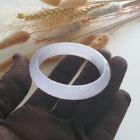 [Rare] Good translucency Icy Lavender Jadeite Oval Shape Bangle (JAC002254) 5