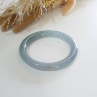 Translucent Icy Bluish Lavender and Green Jadeite Princess Round Bangle (JAC002377) 2