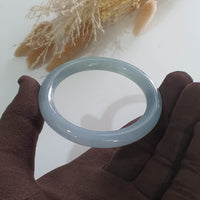 Translucent Icy Bluish Lavender and Green Jadeite Princess Round Bangle (JAC002377) 5