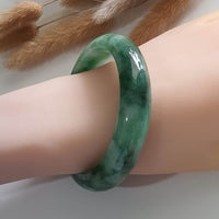 Translucent Brilliant Forest Flower Green “Scenery” Jadeite Bangle (JAC002429) 10