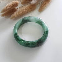 Translucent Brilliant Forest Flower Green “Scenery” Jadeite Bangle (JAC002430) 2