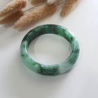 Translucent Brilliant Forest Flower Green “Scenery” Jadeite Bangle (JAC002430) 3