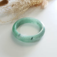 Translucent Green with Bluish Green Jadeite Bangle (JAC002514) 2