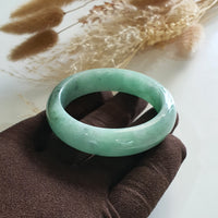 Translucent Green with Bluish Green Jadeite Bangle (JAC002514) 4