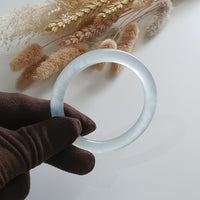 [Rare] Highly Translucent Icy Jadeite Princess Round Bangle (JAC002538) 4