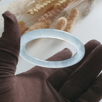 [Rare] Highly Translucent Icy Jadeite Princess Round Bangle (JAC002538) 6