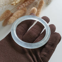 [Rare] Highly Translucent Icy Jadeite Princess Round Bangle (JAC002538) 3