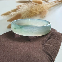 [Rare] Highly Translucent Icy with Light Green Jadeite Bangle (JAC002637) 1