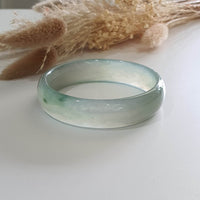 [Rare] Highly Translucent Icy with Light Green Jadeite Bangle (JAC002637) 10
