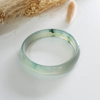[Rare] Highly Translucent Icy Green with Green Jadeite Bangle (JAC002639) 2