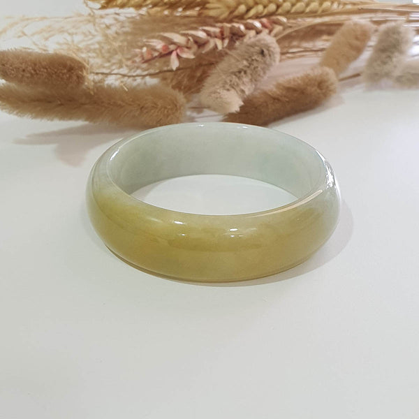 Translucent Brilliant Yellow Jadeite “Golden Whisper of Spring” Bangle (JAC002651) 1