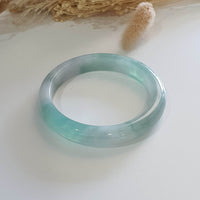 Good Translucency Icy with Icy Green Jadeite “Green Snow” Bangle (JAC002664) 1